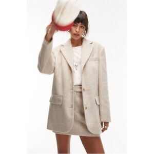 TOPSHOP OVERSIZED BRUSHED BLAZER COAT